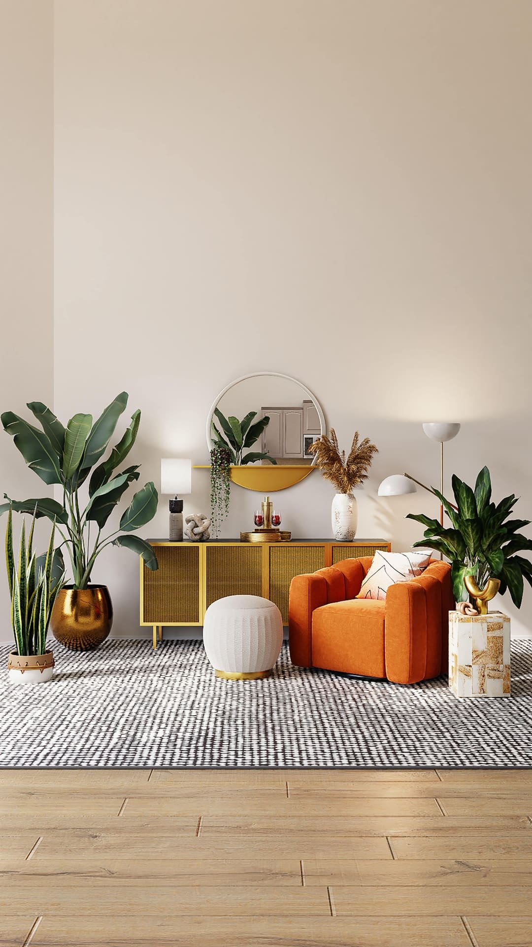 Sitting Room with Small Mirror